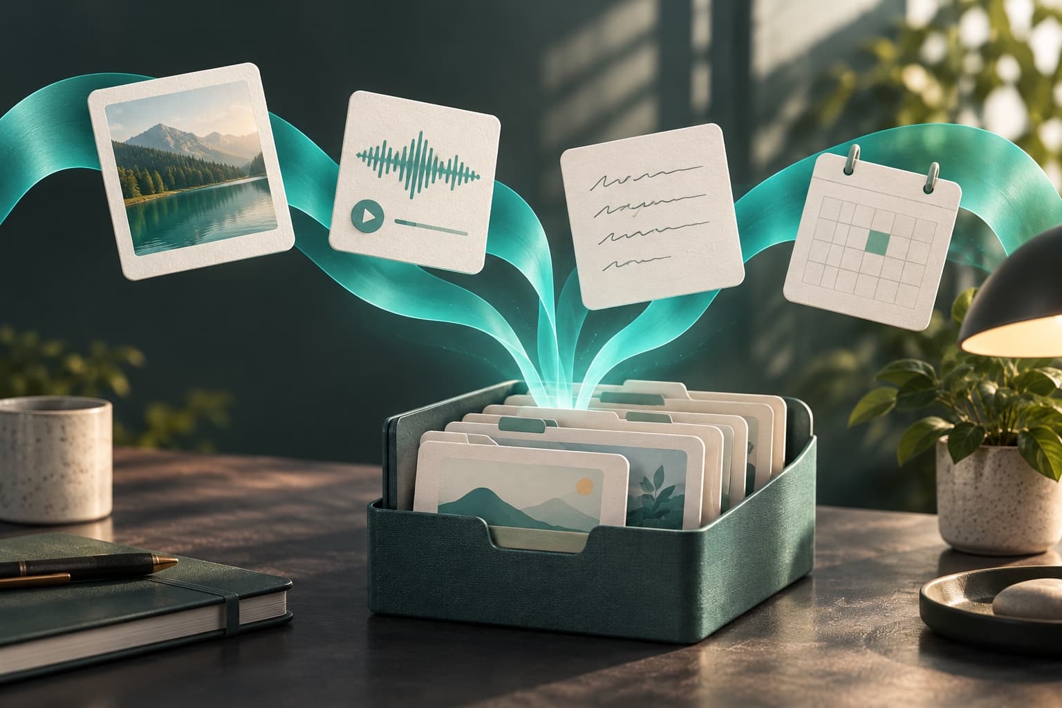 Capture, organization and memory · AI scenario illustration